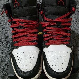 Jordan High-Top Sneakers in Black, Red, and White